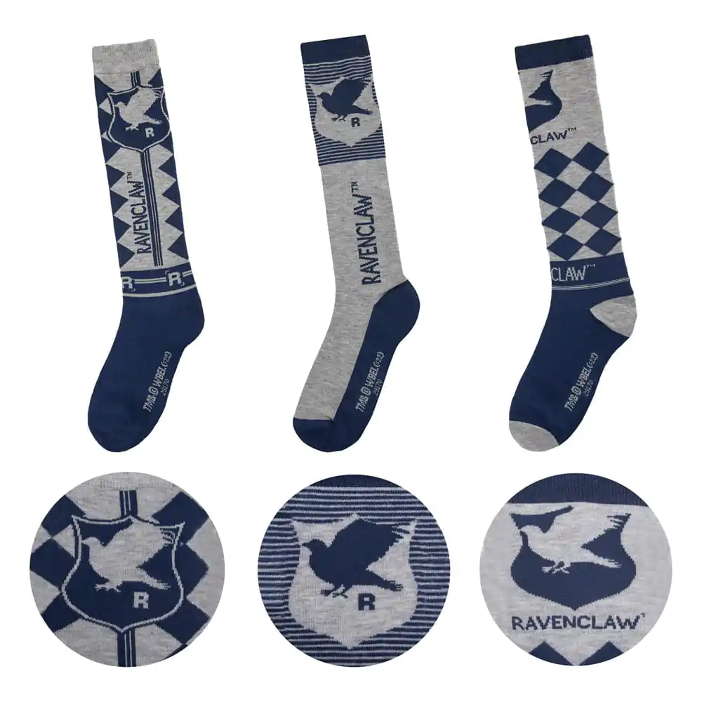 Harry Potter Knee-high socks 3-Pack Ravenclaw termékfotó