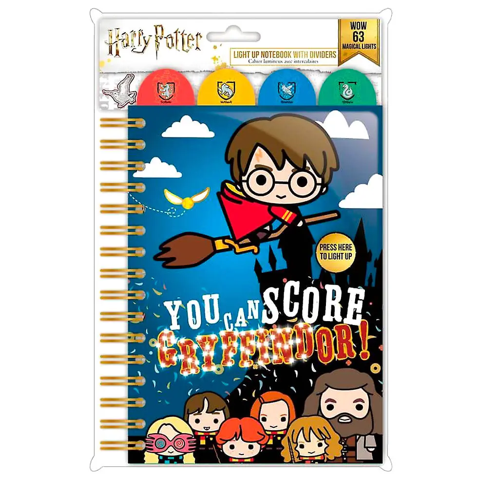 Harry Potter Kawaii A5 világító borítójú jegyzetfüzet termékfotó