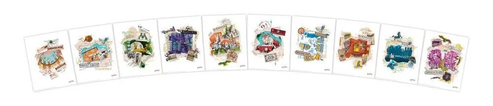 Harry Potter Lithograph 10 darabos Litográfia 36 x 28 cm termékfotó