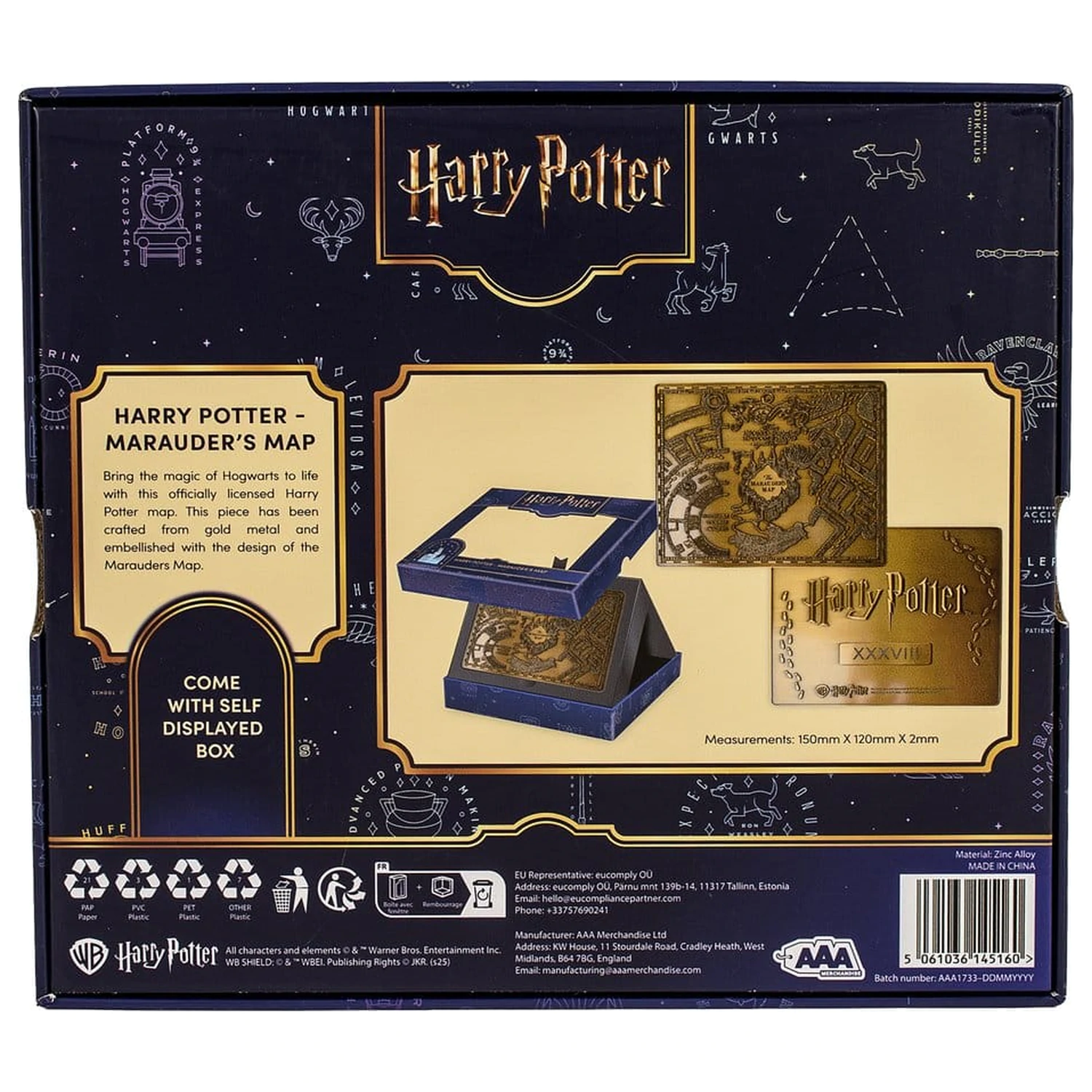 Harry Potter Marauder's Map Metal Map replika 15 cm termékfotó