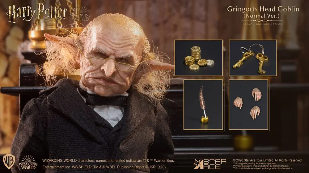 Harry Potter My Favourite Movie akciófigura 1/6 Gringotts Head Goblin 20 cm termékfotó