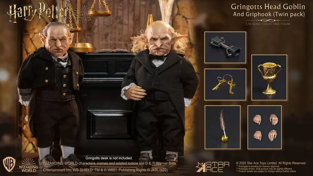 Harry Potter My Favourite Movie akciófiguras 1/6 Gringotts Head Goblin &amp; Griphook 20 cm termékfotó