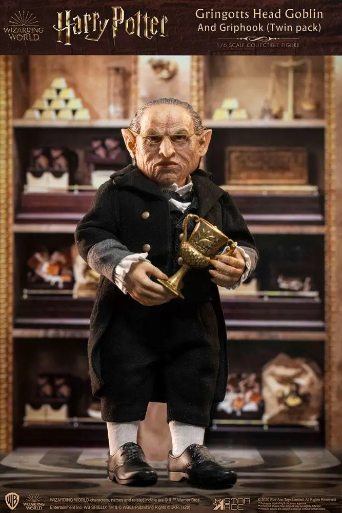 Harry Potter My Favourite Movie akciófiguras 1/6 Gringotts Head Goblin &amp; Griphook 20 cm termékfotó