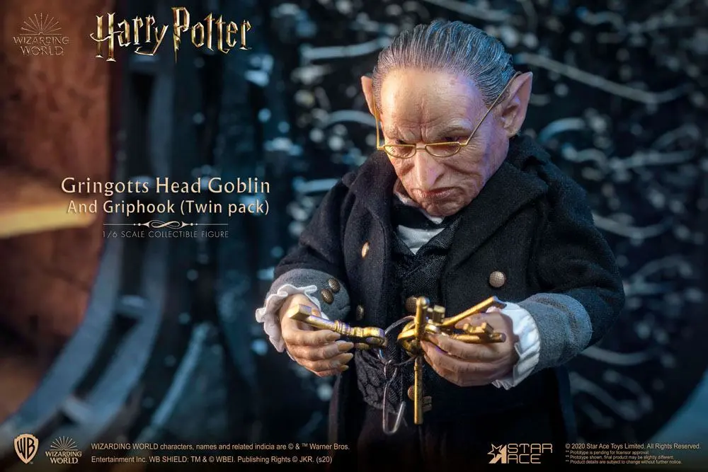 Harry Potter My Favourite Movie akciófiguras 1/6 Gringotts Head Goblin &amp; Griphook 20 cm termékfotó