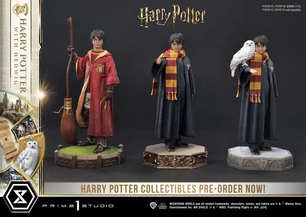 Harry Potter Prime Collectibles 1/6 Harry Potter with Hedwig szobor figura 28 cm termékfotó