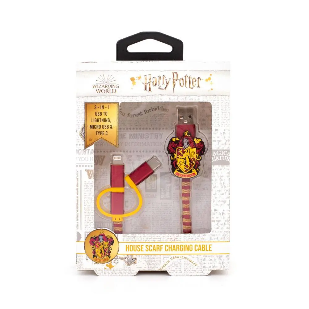 Harry Potter Retractable Hogwarts Scraf Cable 3in1 Griffendél termékfotó