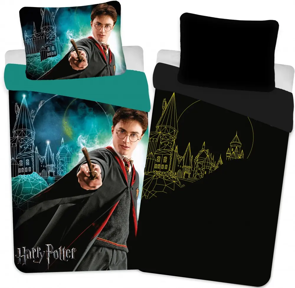 Harry Potter Sötétben világító ágyneműhuzat Castle 140×200cm, 70×90 cm termékfotó