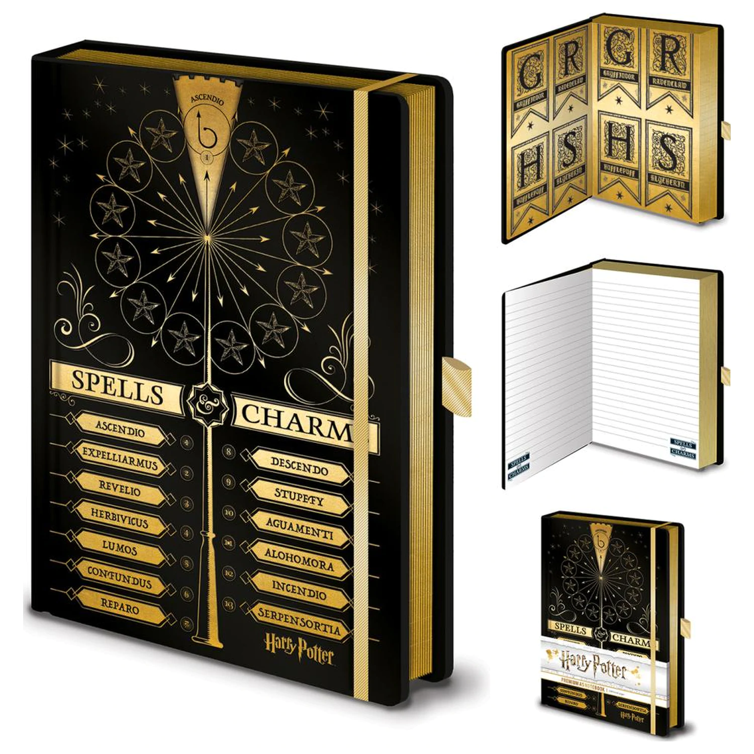 Harry Potter Spells & Charms A5 spinner jegyzetfüzet termékfotó