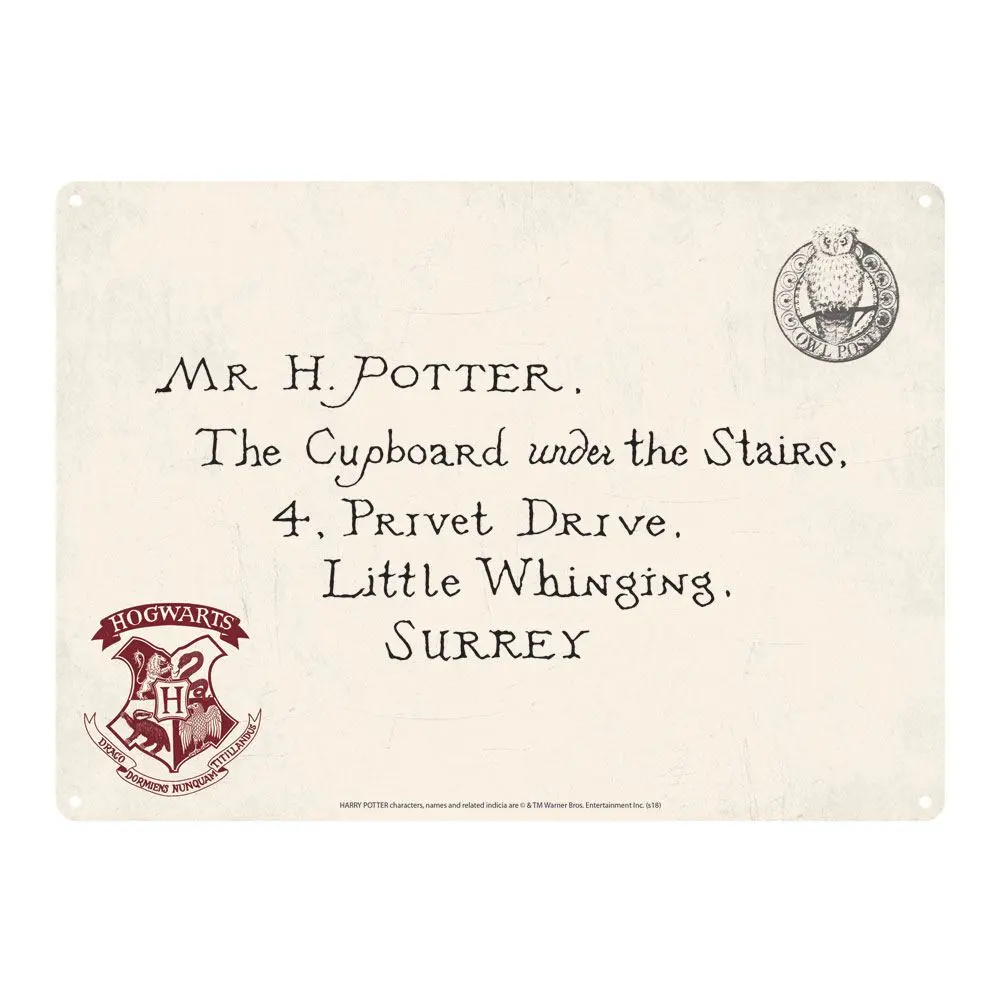 Harry Potter Tin Sign Letters 21 x 15 cm termékfotó