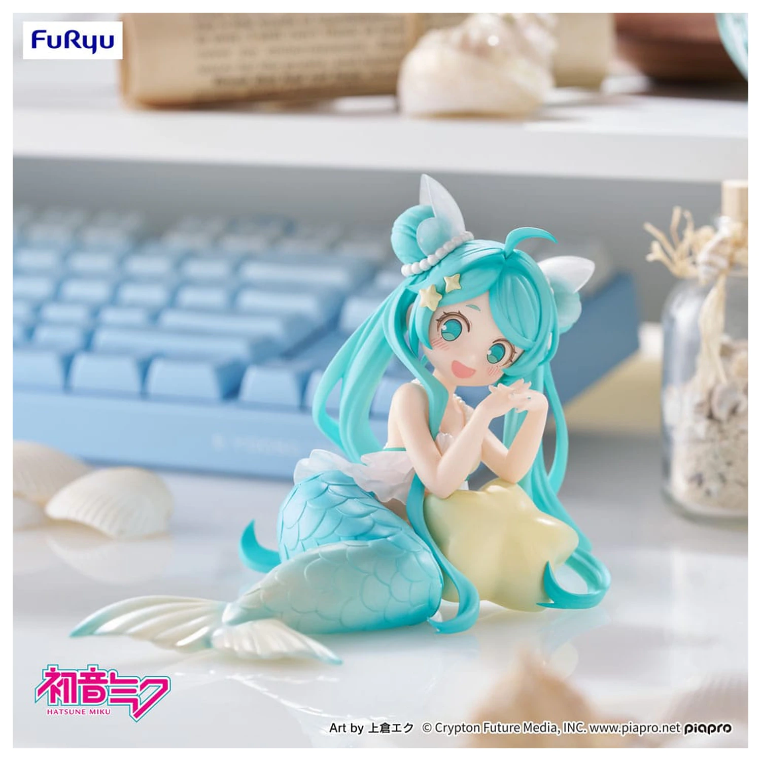 Hatsune Miku Desktop Fairy Hatsune Miku Mermaid Princess Ver. PVC szobor figura 9 cm   termékfotó