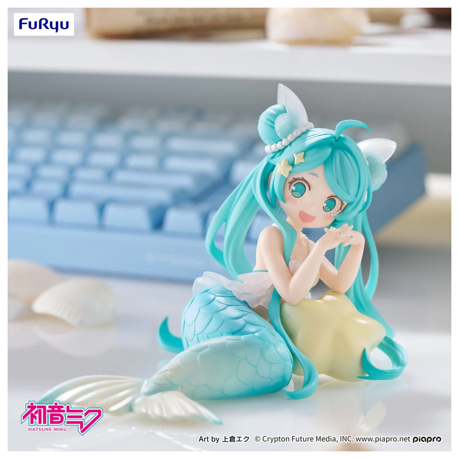 Hatsune Miku Desktop Fairy Hatsune Miku Mermaid Princess Ver. PVC szobor figura 9 cm   termékfotó