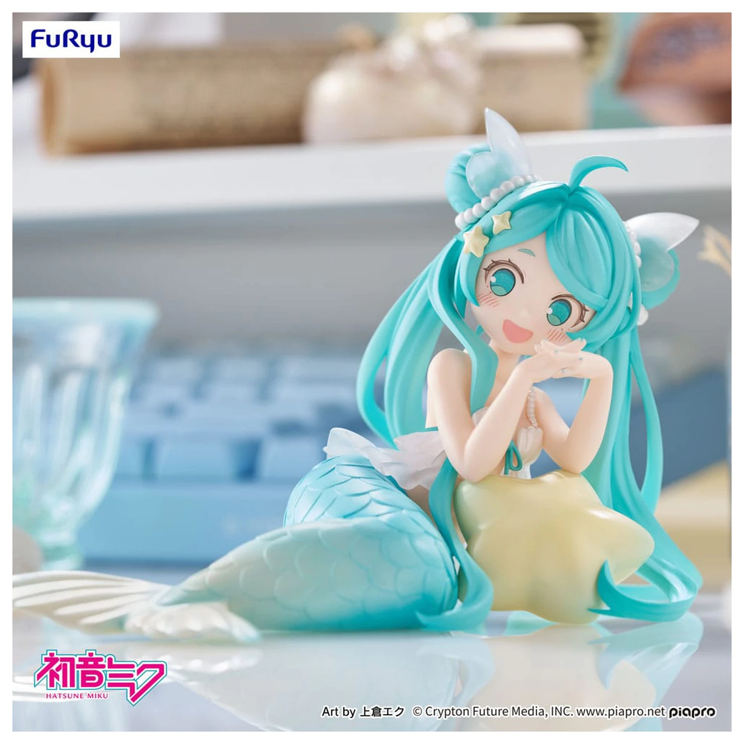 Hatsune Miku Desktop Fairy Hatsune Miku Mermaid Princess Ver. PVC szobor figura 9 cm   termékfotó