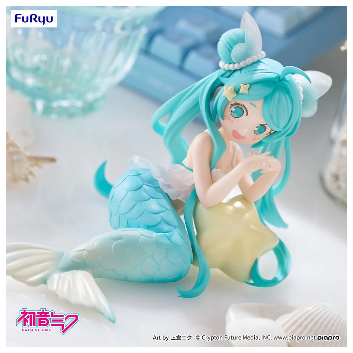 Hatsune Miku Desktop Fairy Hatsune Miku Mermaid Princess Ver. PVC szobor figura 9 cm   termékfotó