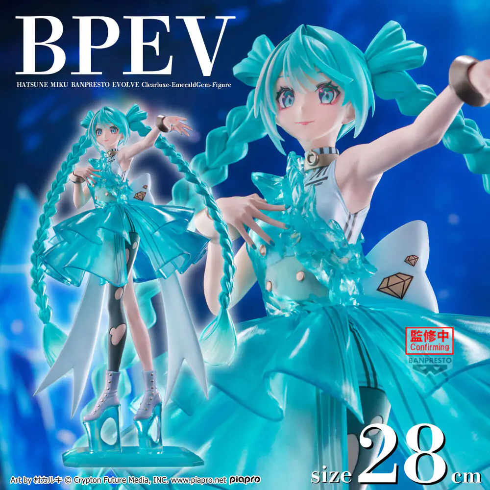 Hatsune Miku EmeraldGem Clearluxe figura 28cm termékfotó