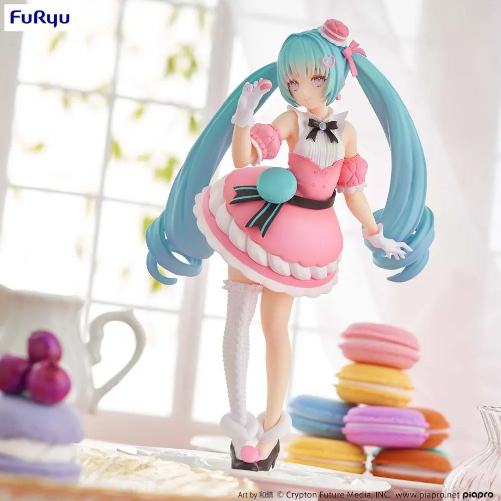 Hatsune Miku Exceed Creative Hatsnue Miku Sweet Sweets Series Macaroon PVC szobor figura 21 cm termékfotó