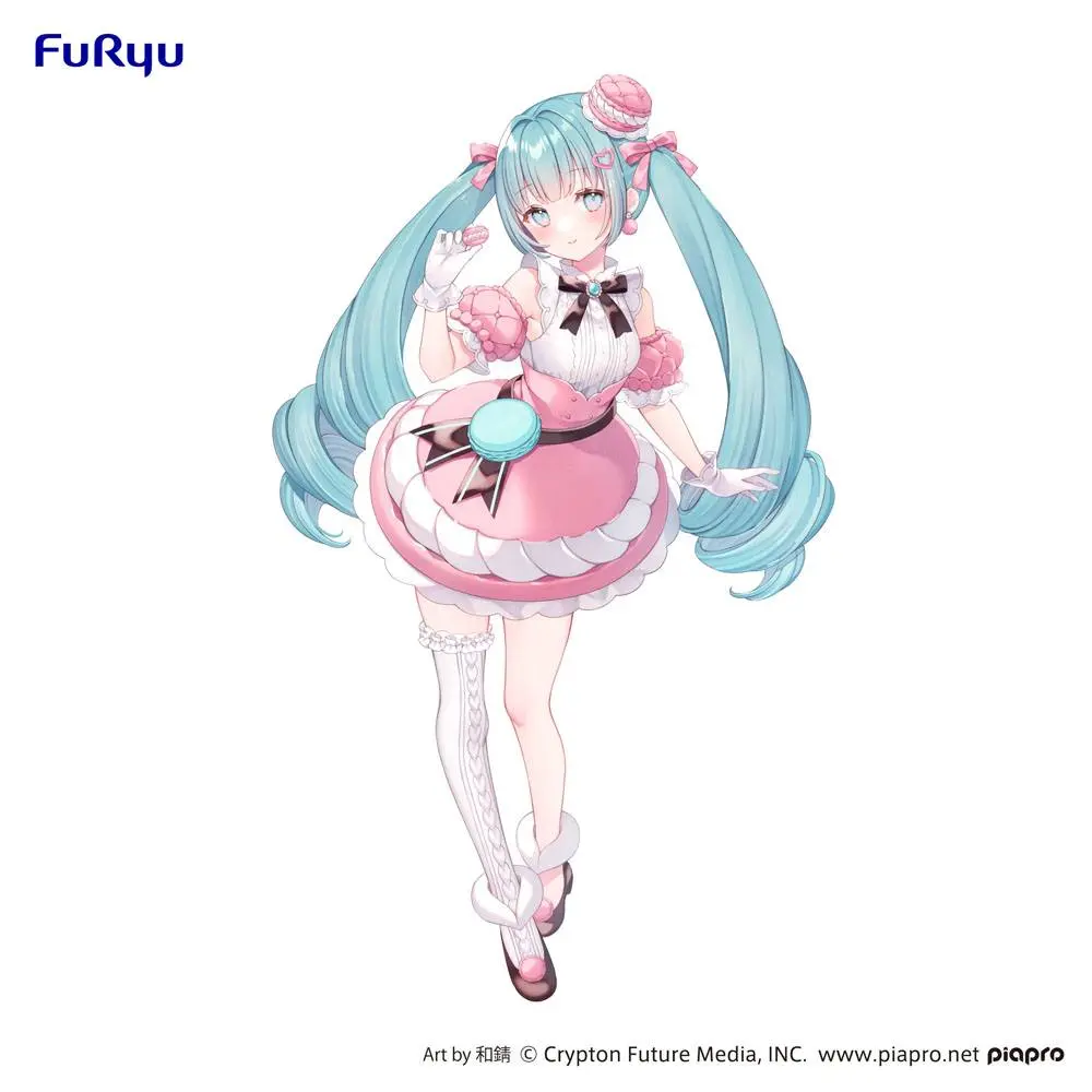 Hatsune Miku Exceed Creative Hatsnue Miku Sweet Sweets Series Macaroon PVC szobor figura 21 cm termékfotó