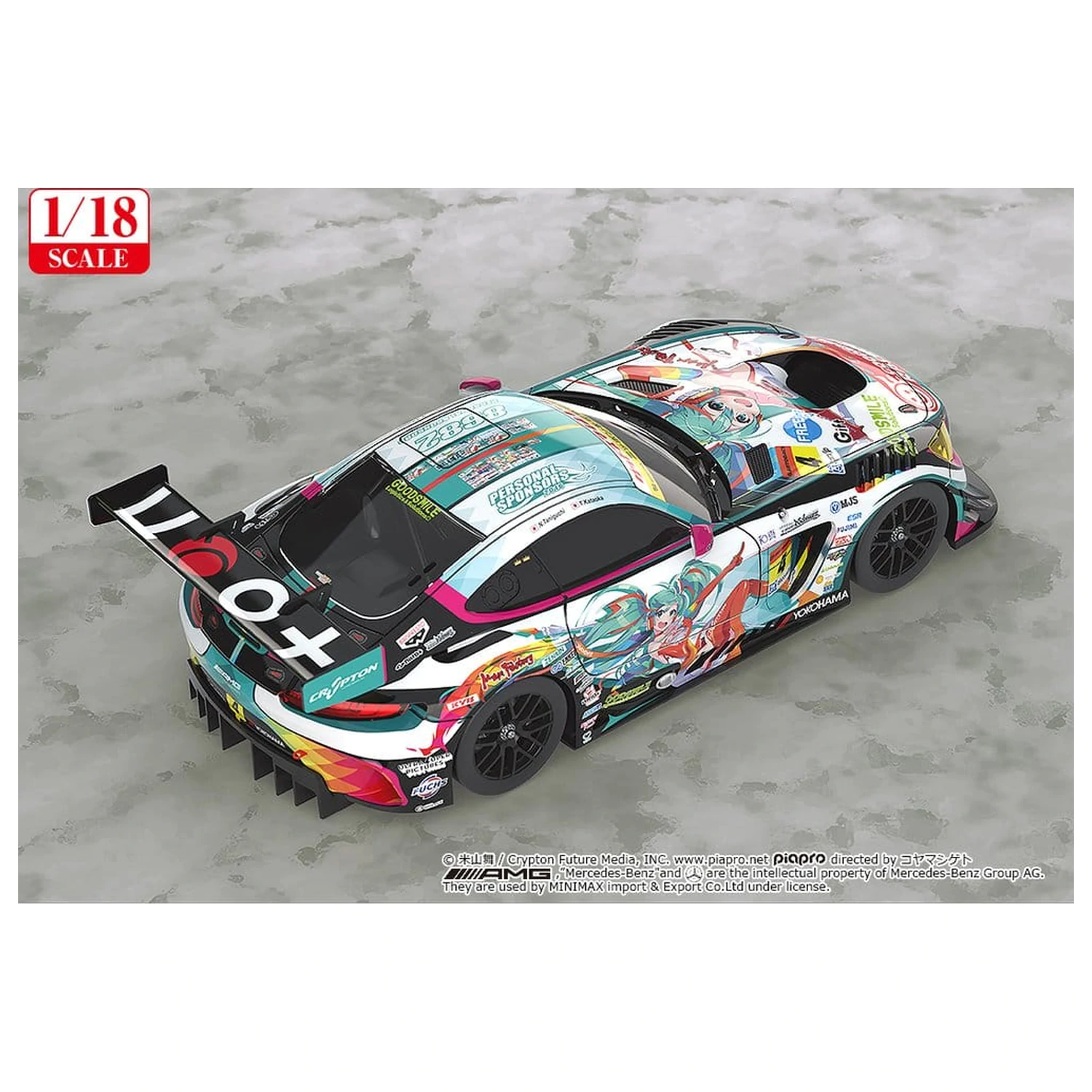 Hatsune Miku GT Project jármű 1/18 Good Smile Hatsune Miku AMG 2016 SUPER GT Ver. 26 cm termékfotó
