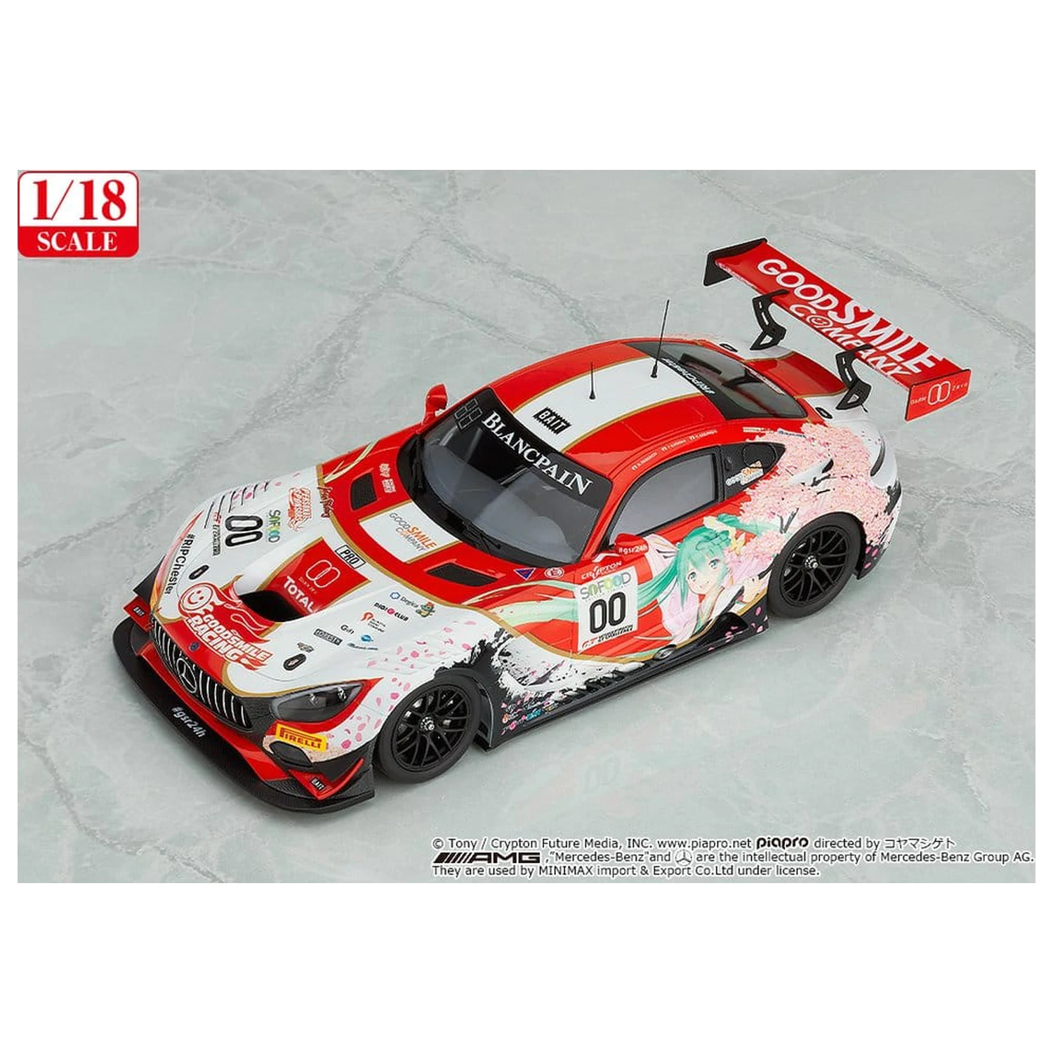 Hatsune Miku GT Project jármű 1/18 Good Smile Hatsune Miku AMG 2017 SPA24H Ver. 26 cm termékfotó