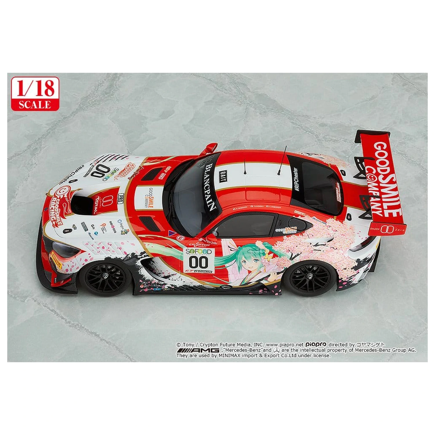 Hatsune Miku GT Project jármű 1/18 Good Smile Hatsune Miku AMG 2017 SPA24H Ver. 26 cm termékfotó