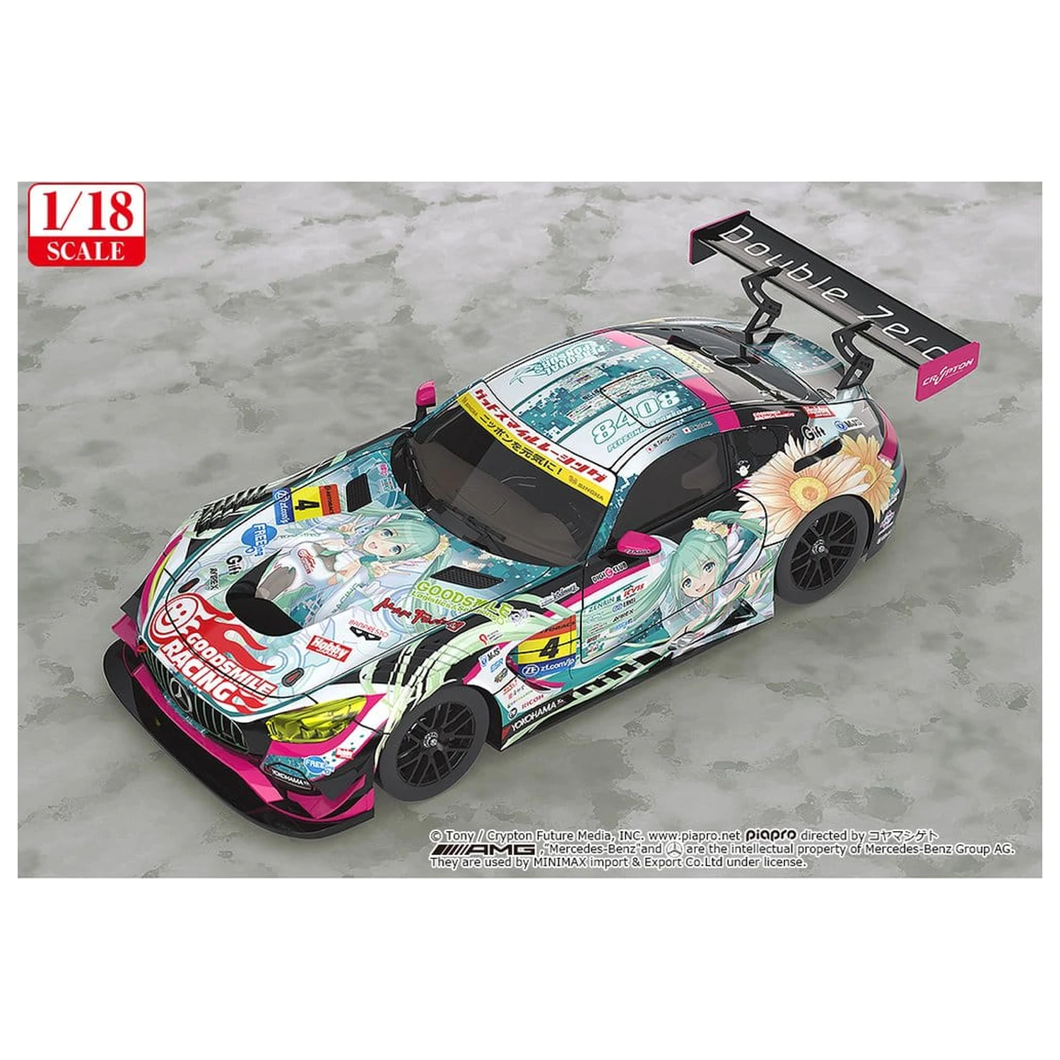 Hatsune Miku GT Project jármű 1/18 Good Smile Hatsune Miku AMG 2017 SUPER GT Ver. 26 cm termékfotó