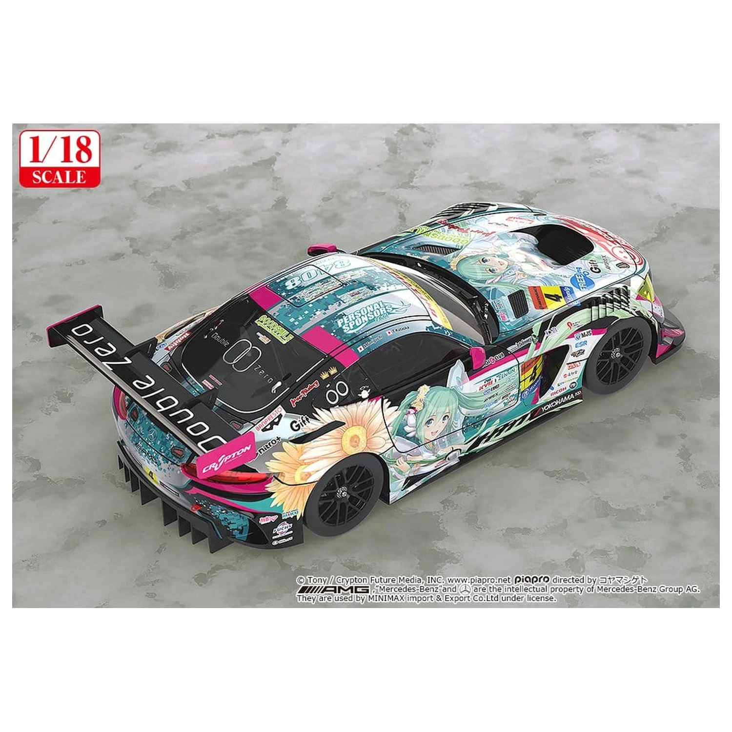 Hatsune Miku GT Project jármű 1/18 Good Smile Hatsune Miku AMG 2017 SUPER GT Ver. 26 cm termékfotó