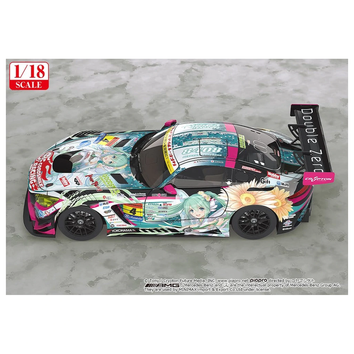 Hatsune Miku GT Project jármű 1/18 Good Smile Hatsune Miku AMG 2017 SUPER GT Ver. 26 cm termékfotó