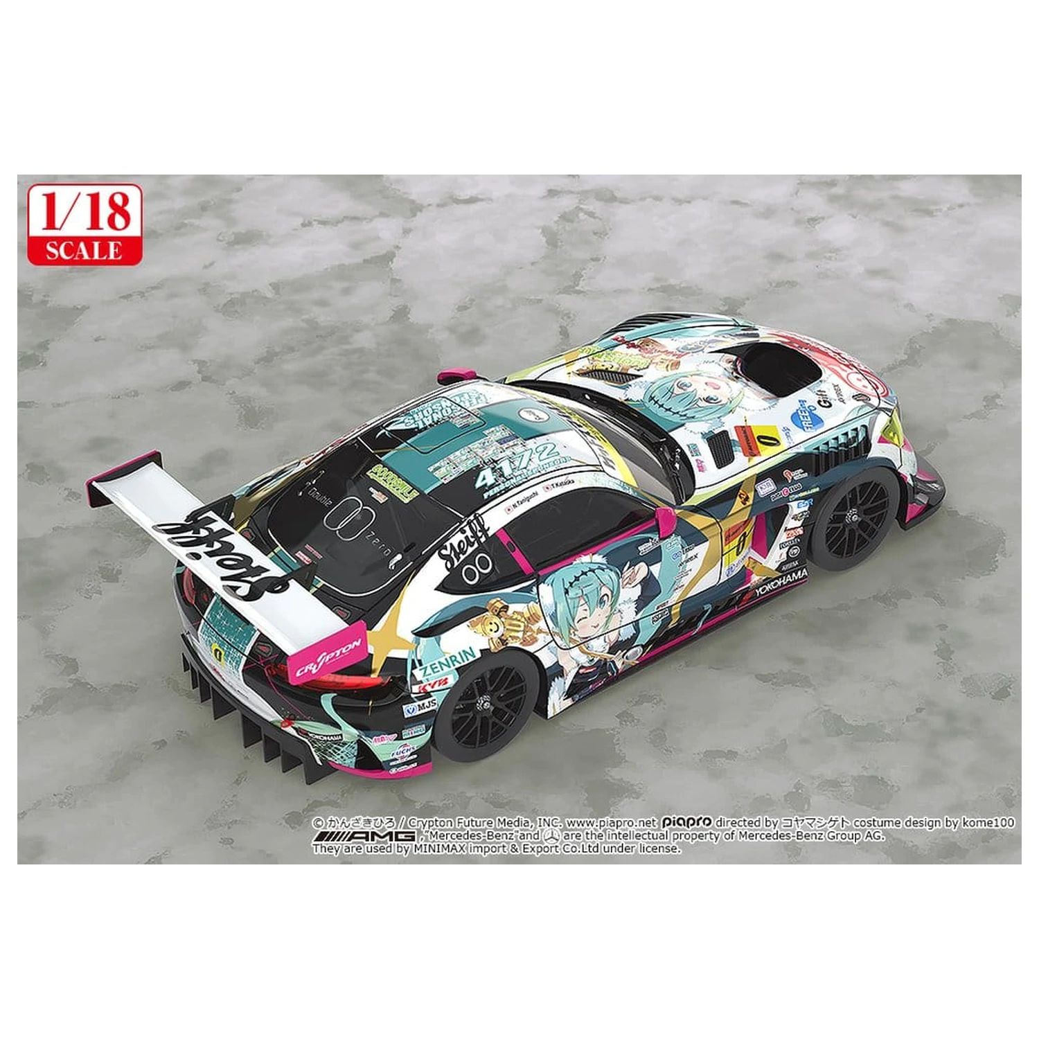 Hatsune Miku GT Project jármű 1/18 Good Smile Hatsune Miku AMG 2018 Final Race Ver. 26 cm termékfotó