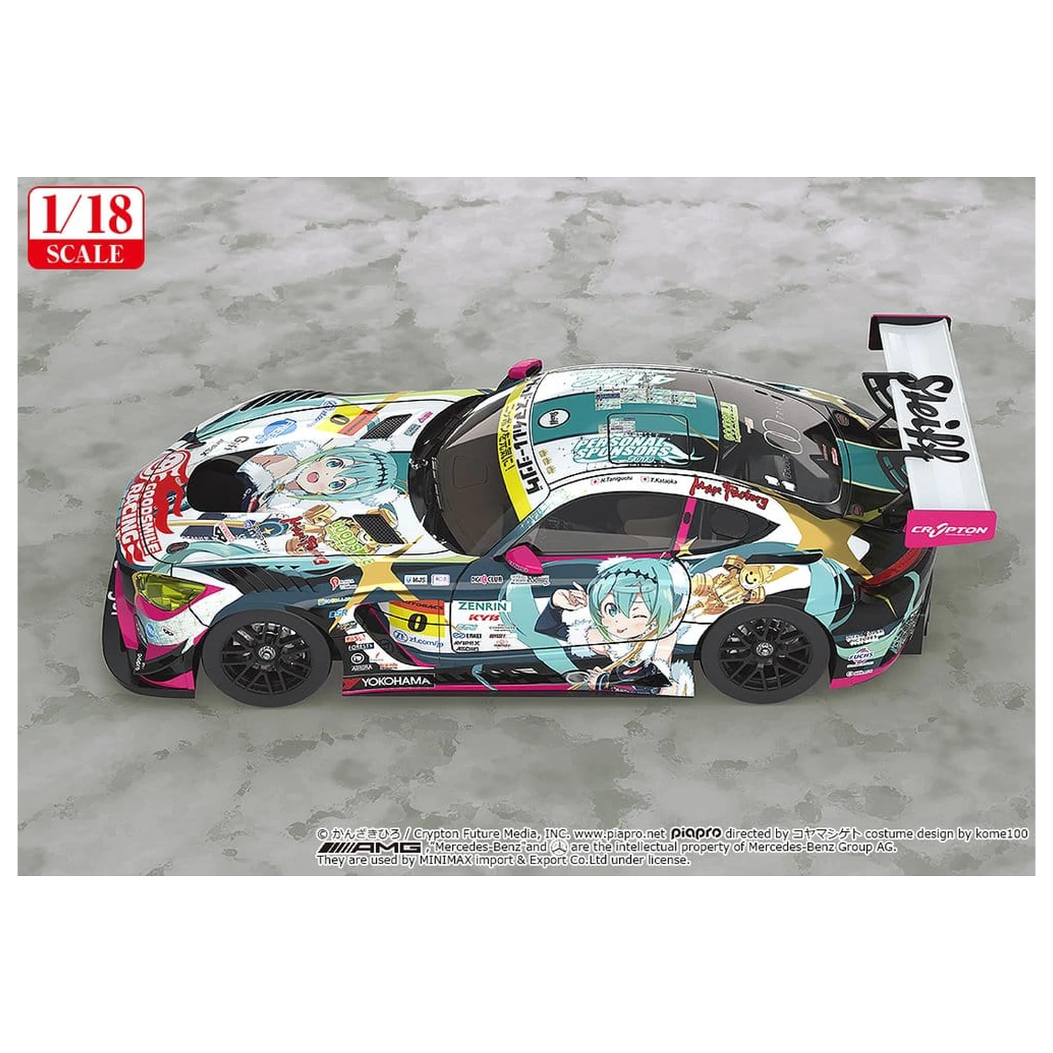 Hatsune Miku GT Project jármű 1/18 Good Smile Hatsune Miku AMG 2018 Final Race Ver. 26 cm termékfotó