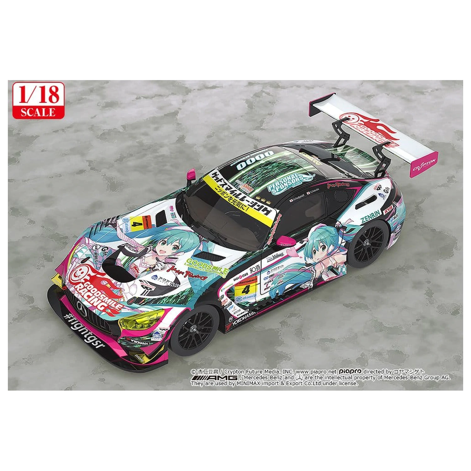Hatsune Miku GT Project jármű 1/18 Good Smile Hatsune Miku AMG 2019 Ver. 26 cm termékfotó