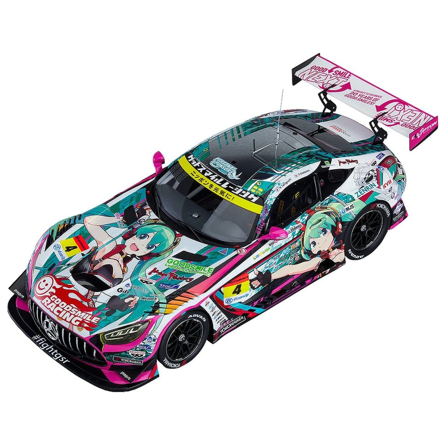 Hatsune Miku GT Project jármű 1/18 Good Smile Hatsune Miku AMG 2020 SUPER GT Okayama Test Ver. 26 cm termékfotó