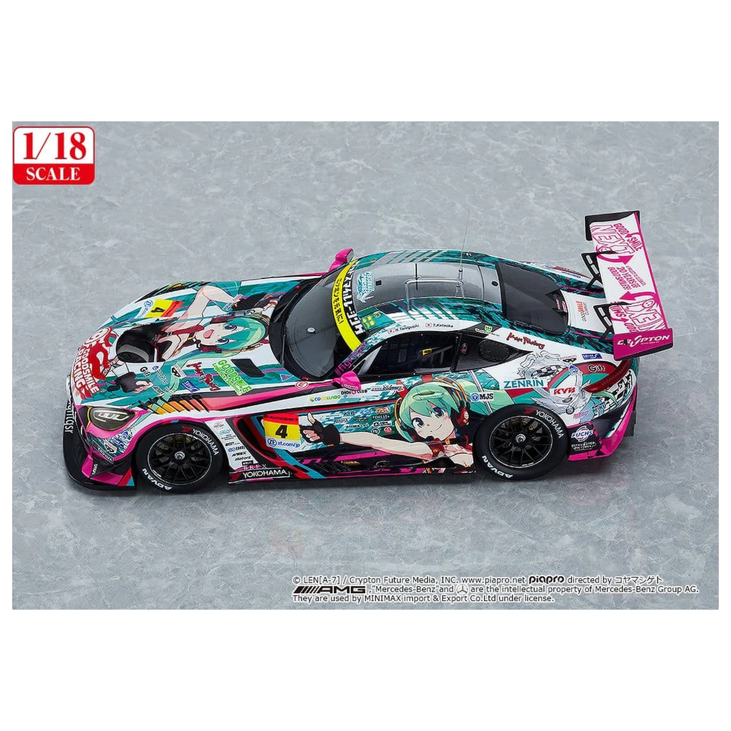 Hatsune Miku GT Project jármű 1/18 Good Smile Hatsune Miku AMG 2020 SUPER GT Okayama Test Ver. 26 cm termékfotó