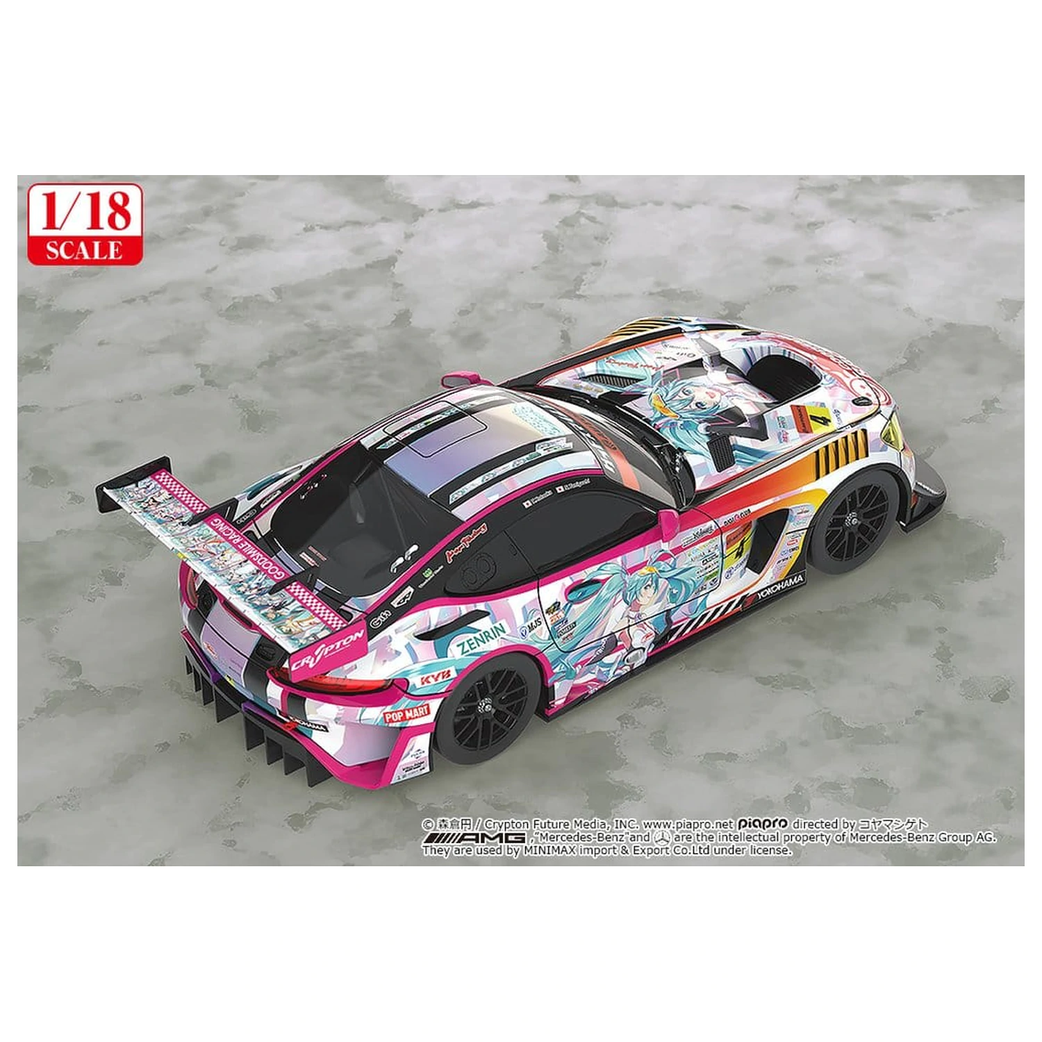 Hatsune Miku GT Project jármű 1/18 Good Smile Hatsune Miku AMG 2021 SUPER GT 100th Race Commemorative Ver. 26 cm termékfotó
