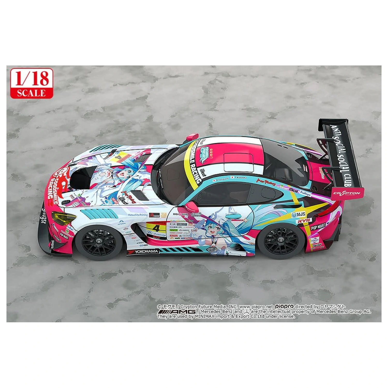 Hatsune Miku GT Project jármű 1/18 Good Smile Hatsune Miku AMG 2024 Season Opening Ver. 26 cm termékfotó