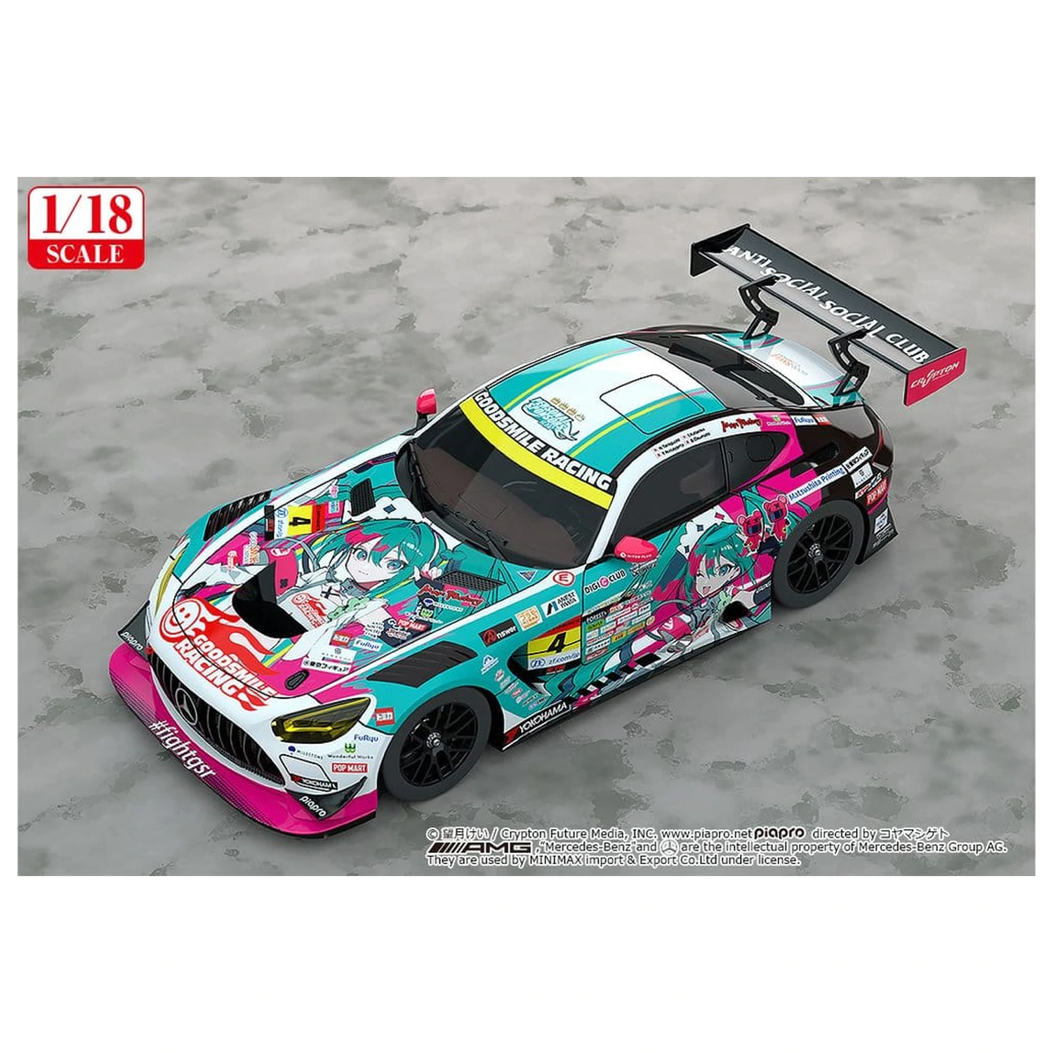 Hatsune Miku GT Project jármű 1/18 Good Smile Hatsune Miku AMG 2025 Season Opening Ver. 26 cm termékfotó