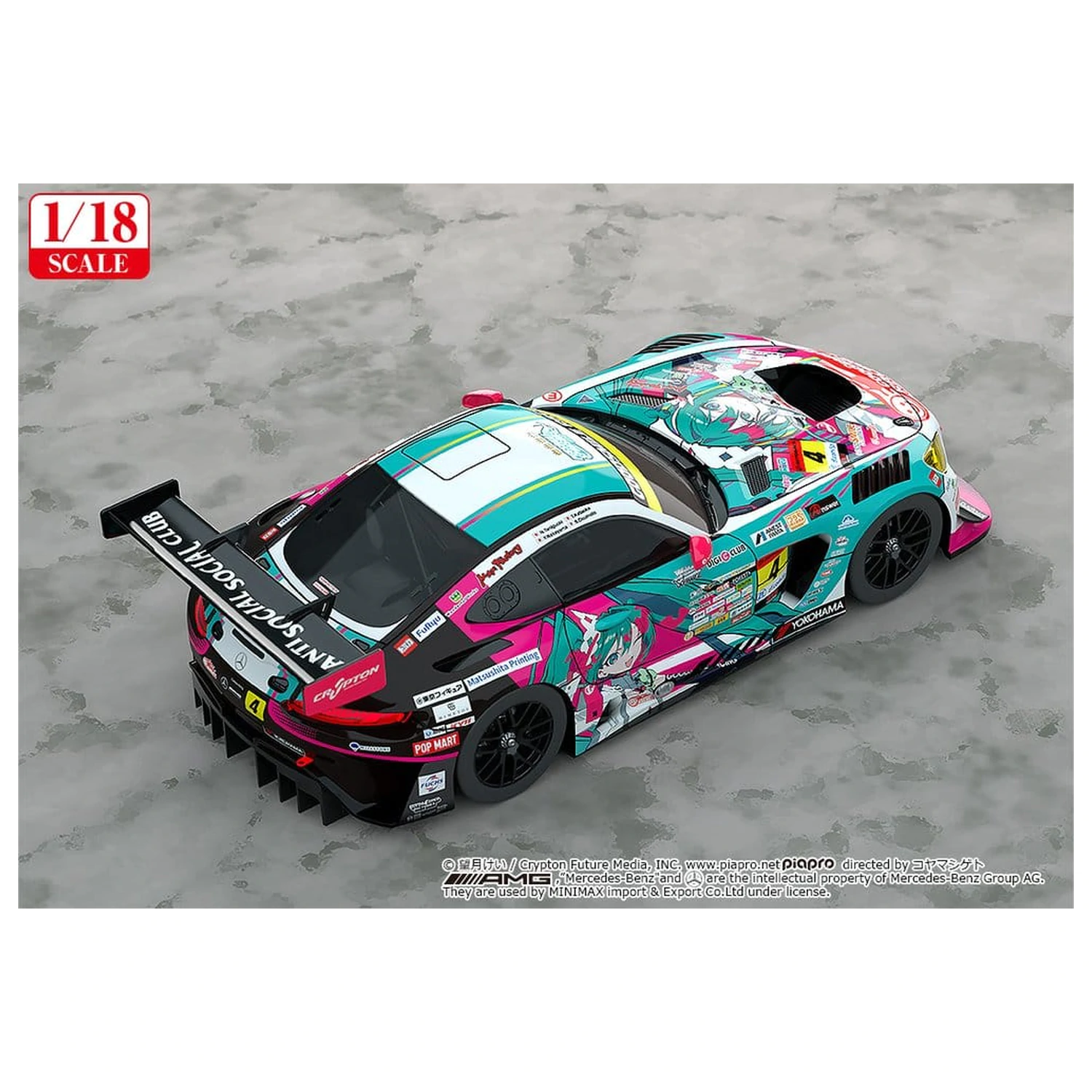 Hatsune Miku GT Project jármű 1/18 Good Smile Hatsune Miku AMG 2025 Season Opening Ver. 26 cm termékfotó