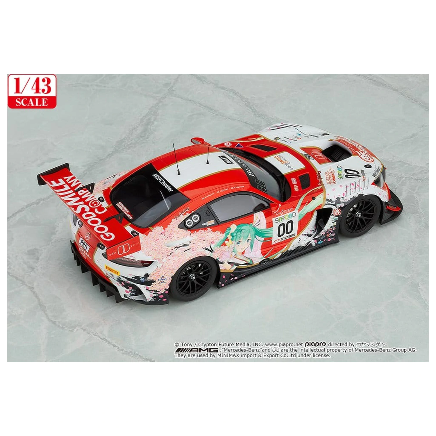 Hatsune Miku GT Project jármű 1/43 Good Smile Hatsune Miku AMG 2017 SPA24H Ver. 11 cm termékfotó