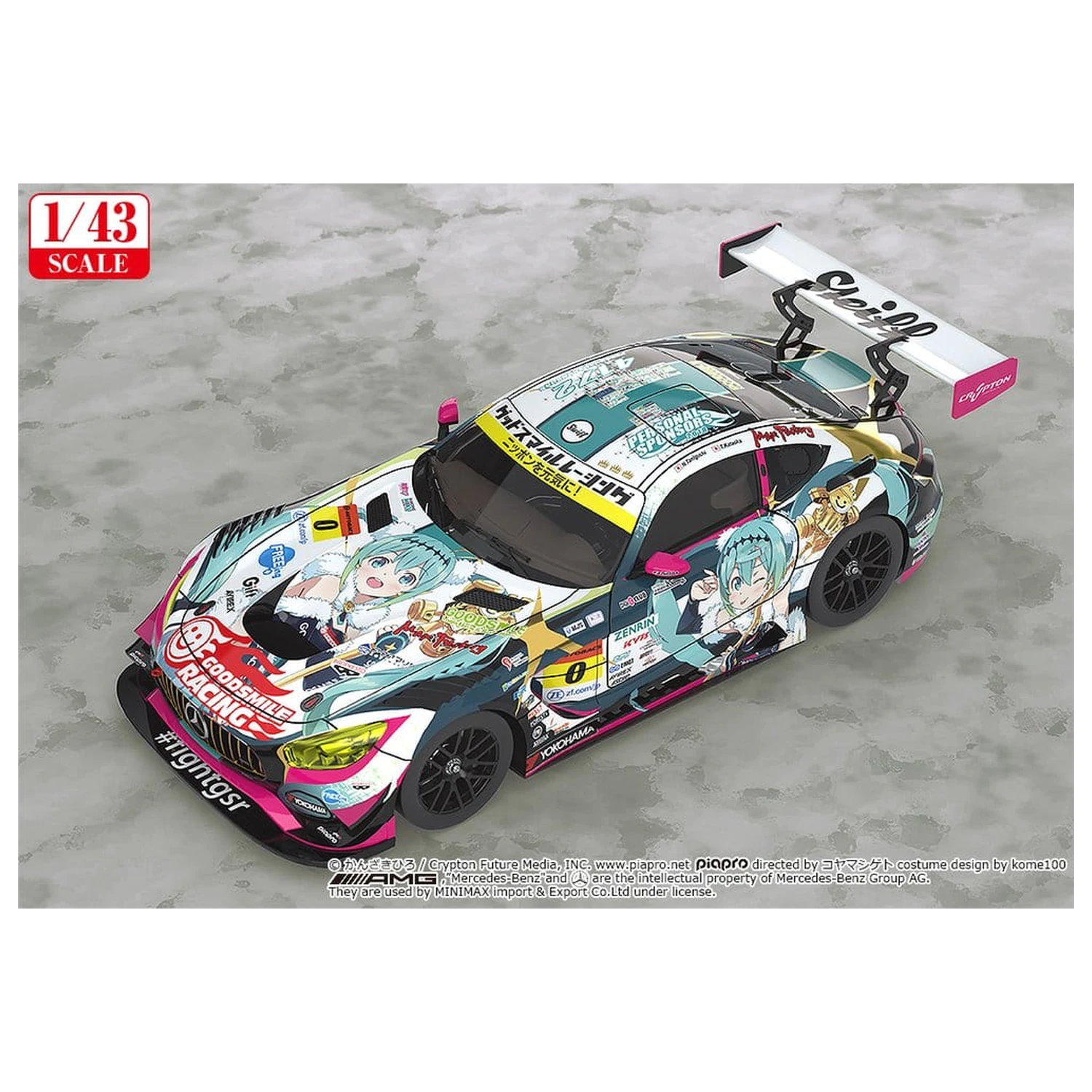 Hatsune Miku GT Project jármű 1/43 Good Smile Hatsune Miku AMG 2018 Final Race Ver. 11 cm termékfotó