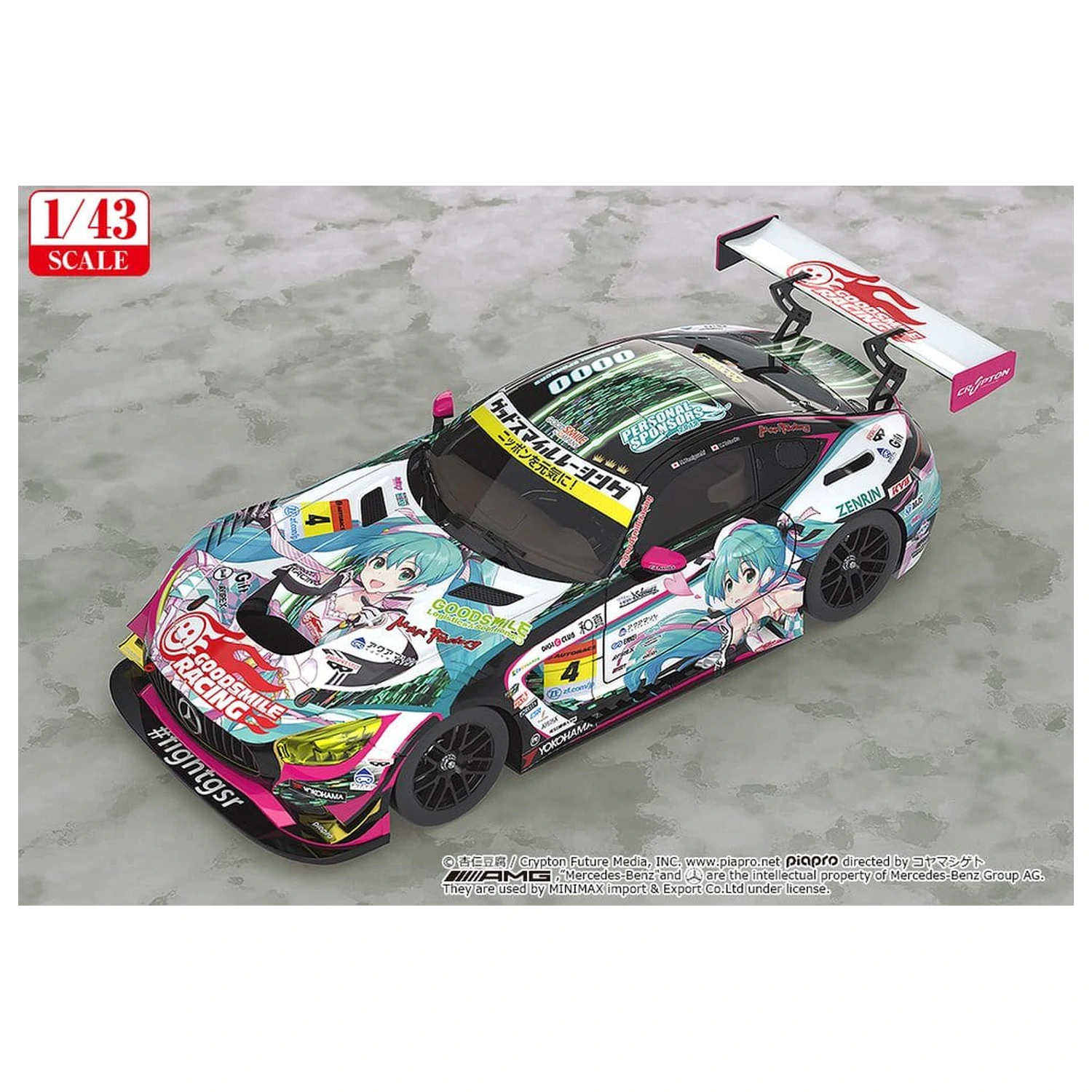 Hatsune Miku GT Project jármű 1/43 Good Smile Hatsune Miku AMG 2019 Ver. 11 cm termékfotó