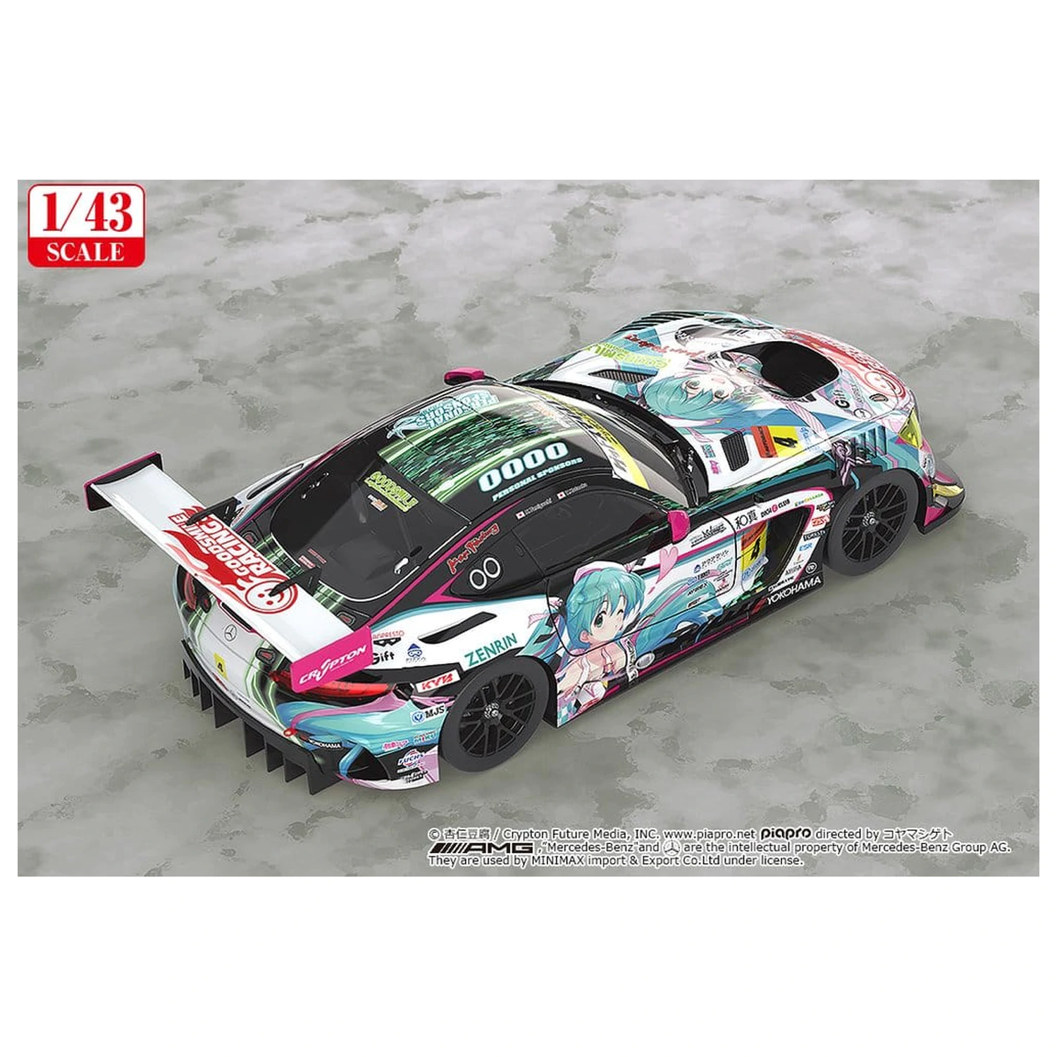 Hatsune Miku GT Project jármű 1/43 Good Smile Hatsune Miku AMG 2019 Ver. 11 cm termékfotó