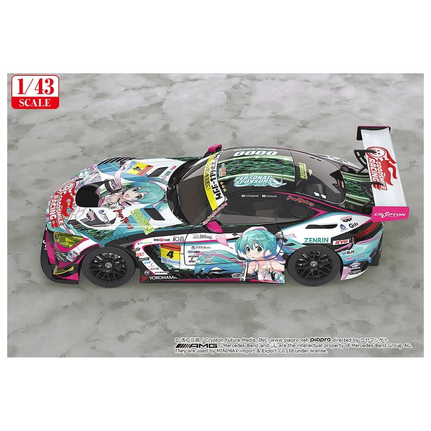 Hatsune Miku GT Project jármű 1/43 Good Smile Hatsune Miku AMG 2019 Ver. 11 cm termékfotó
