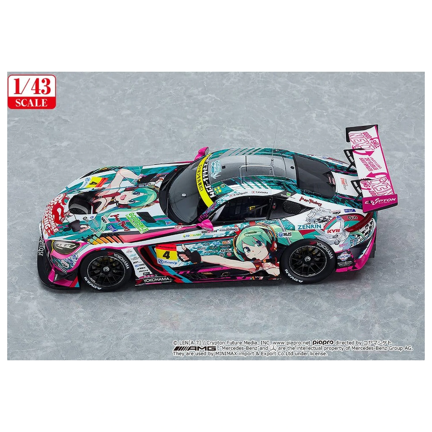 Hatsune Miku GT Project jármű 1/43 Good Smile Hatsune Miku AMG 2020 SUPER GT Okayama Test Ver. 11 cm termékfotó