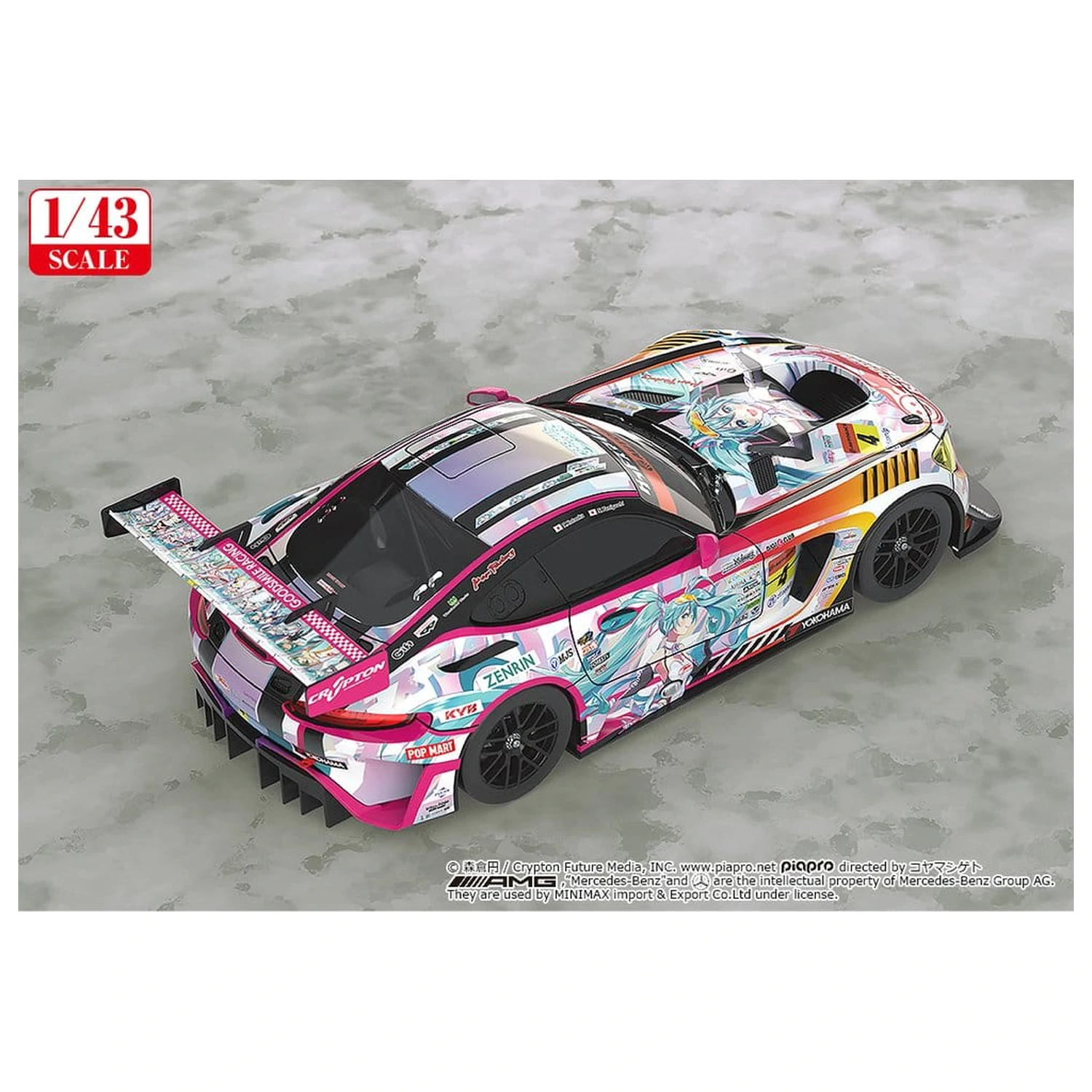 Hatsune Miku GT Project jármű 1/43 Good Smile Hatsune Miku AMG 2021 SUPER GT 100th Race Commemorative Ver. 11 cm termékfotó