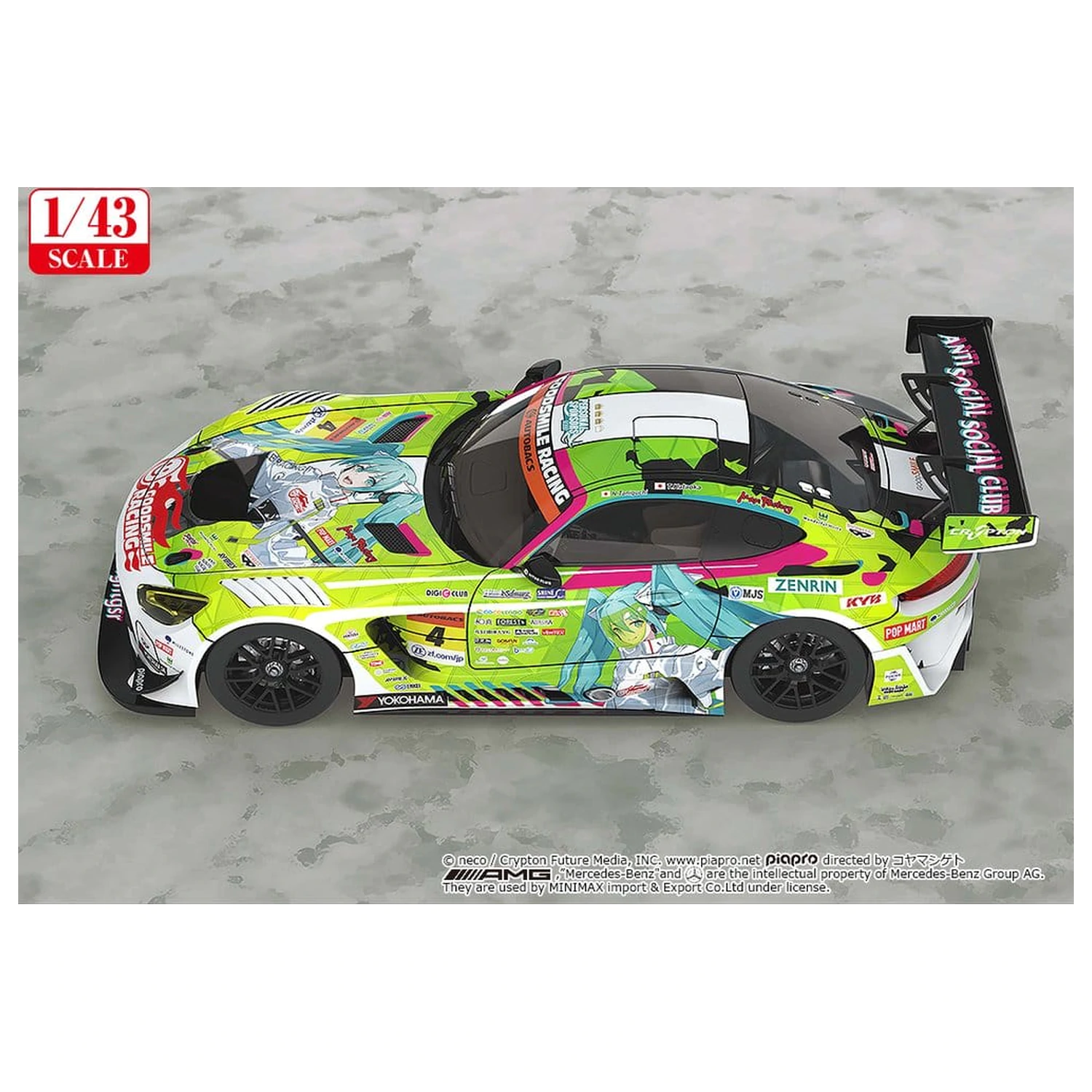 Hatsune Miku GT Project jármű 1/43 Good Smile Hatsune Miku AMG 2022 Season Opening Ver. 11 cm termékfotó