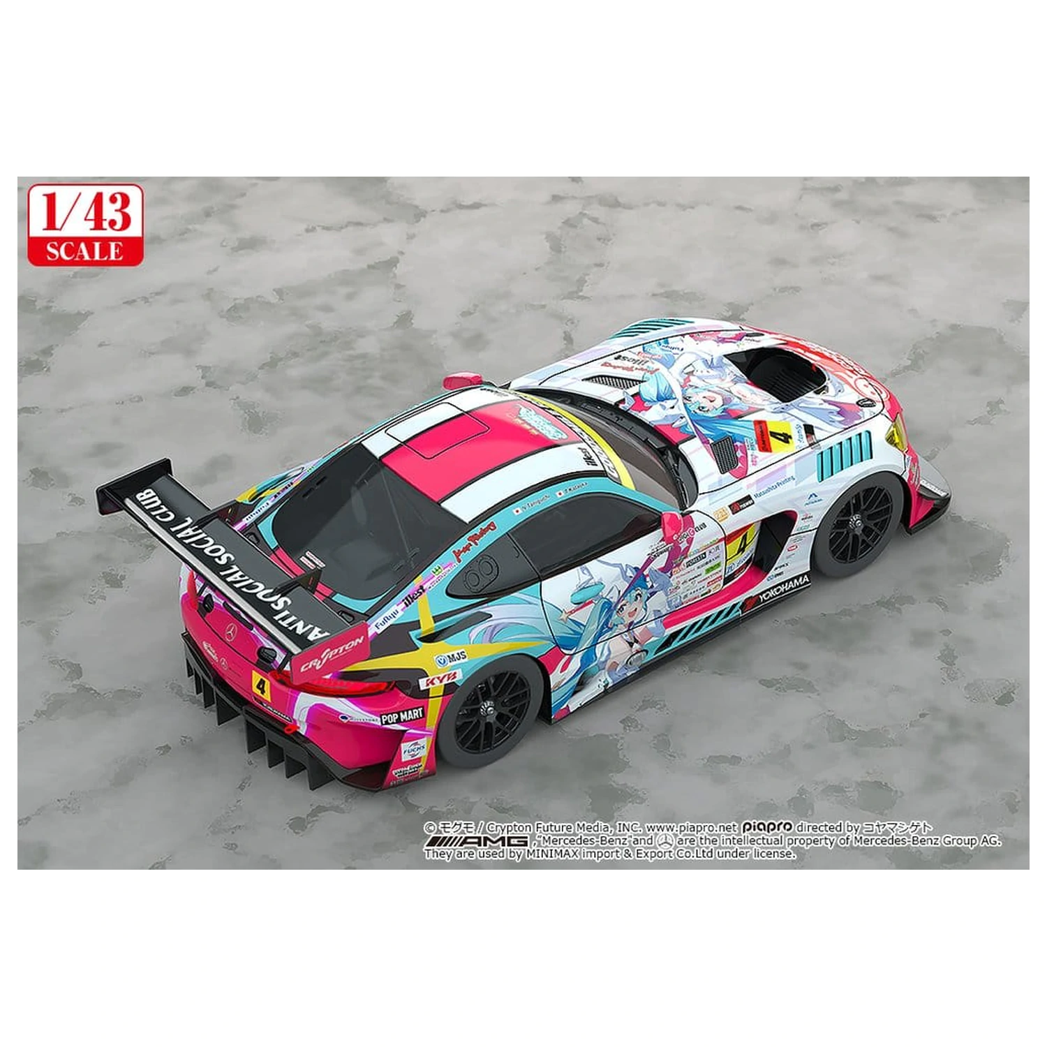 Hatsune Miku GT Project jármű 1/43 Good Smile Hatsune Miku AMG 2024 Season Opening Ver. 11 cm termékfotó