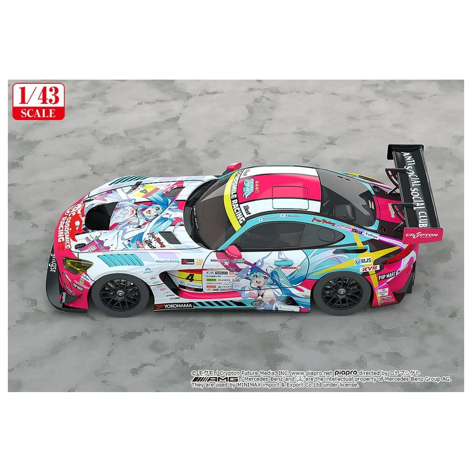 Hatsune Miku GT Project jármű 1/43 Good Smile Hatsune Miku AMG 2024 Season Opening Ver. 11 cm termékfotó