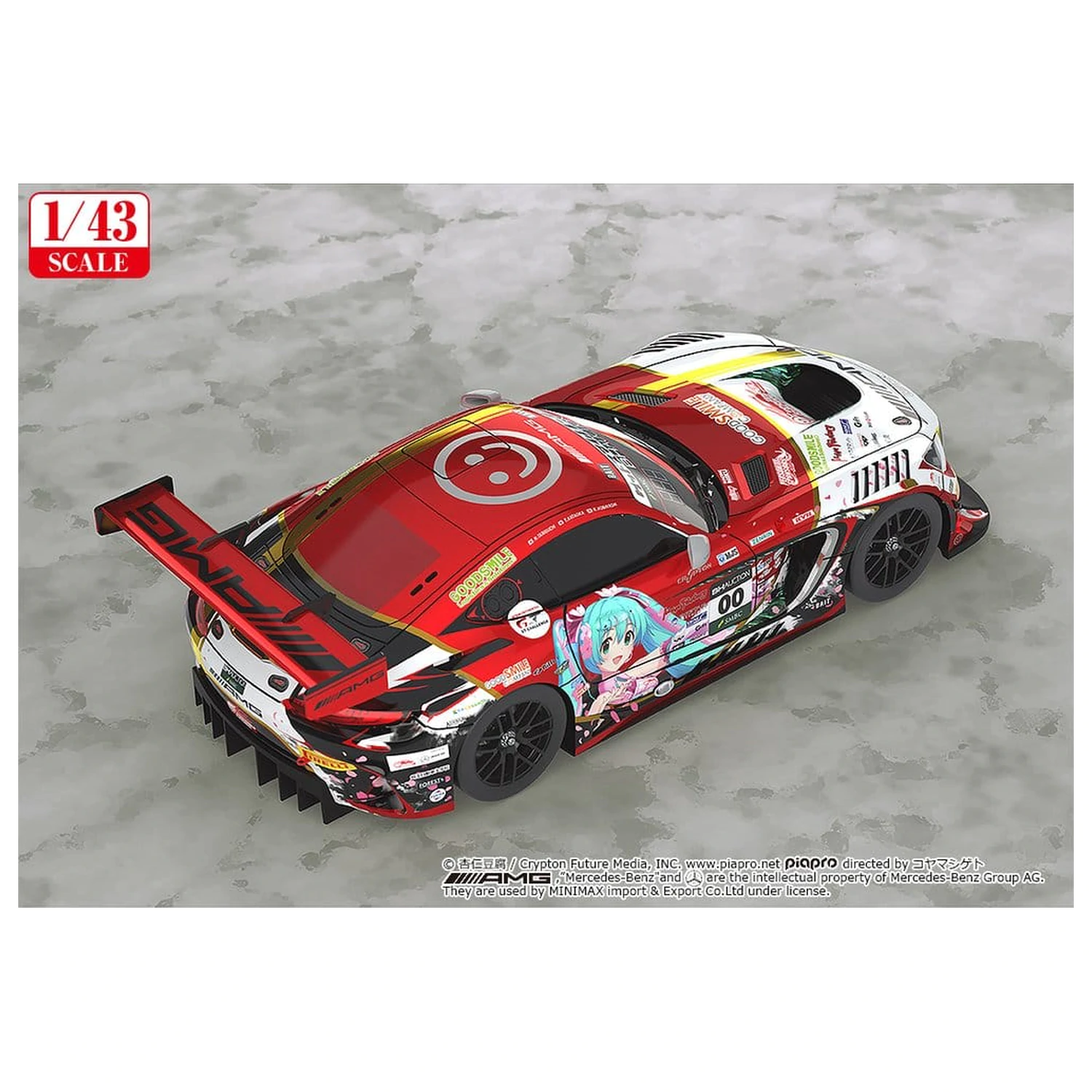 Hatsune Miku GT Project jármű 1/43 Mercedes-AMG Team Good Smile 2019 Suzuka 10Hours Ver. 11 cm termékfotó