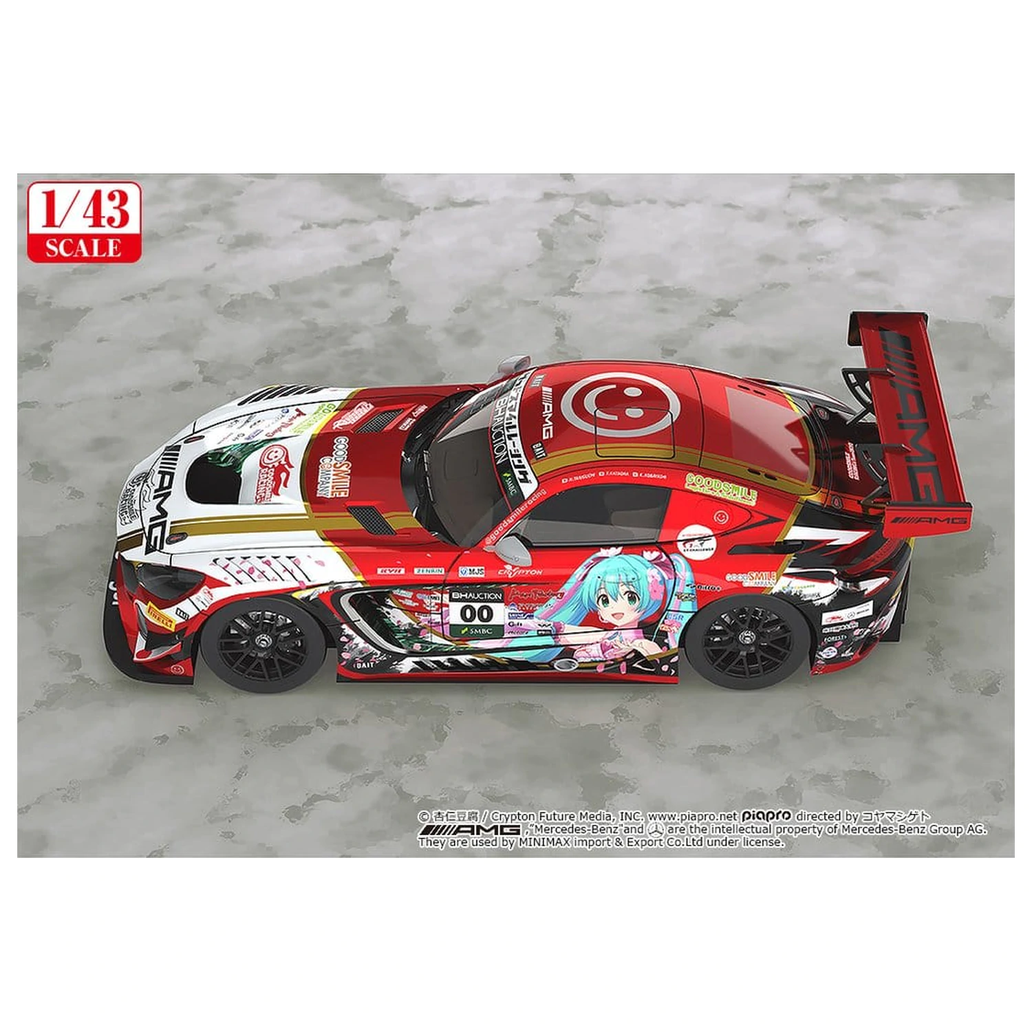 Hatsune Miku GT Project jármű 1/43 Mercedes-AMG Team Good Smile 2019 Suzuka 10Hours Ver. 11 cm termékfotó