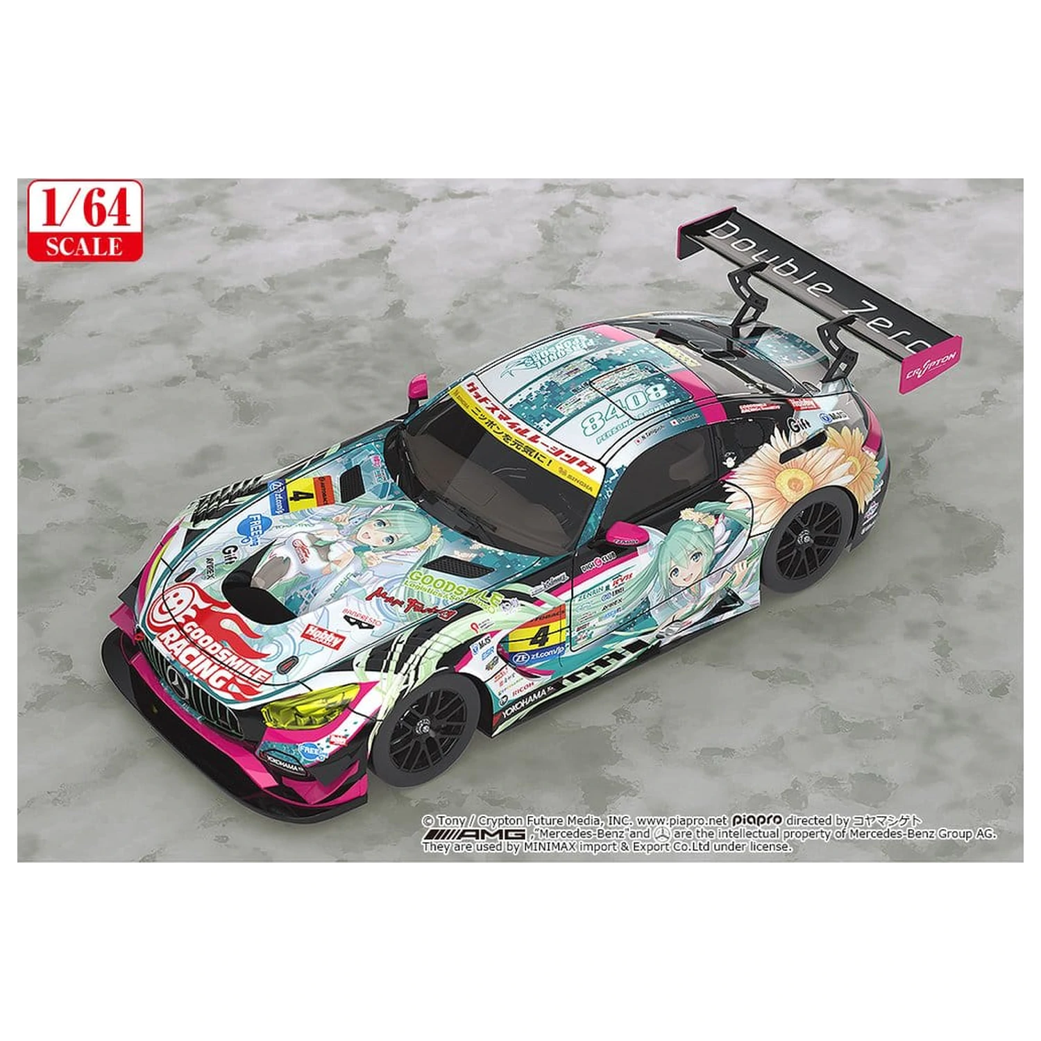 Hatsune Miku GT Project jármű 1/64 Good Smile Hatsune Miku AMG 2017 Super GT Ver. 7 cm termékfotó