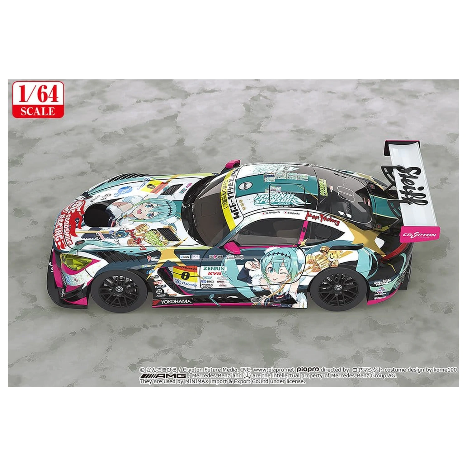 Hatsune Miku GT Project jármű 1/64 Good Smile Hatsune Miku AMG 2018 SUPER GT Ver. 7 cm termékfotó