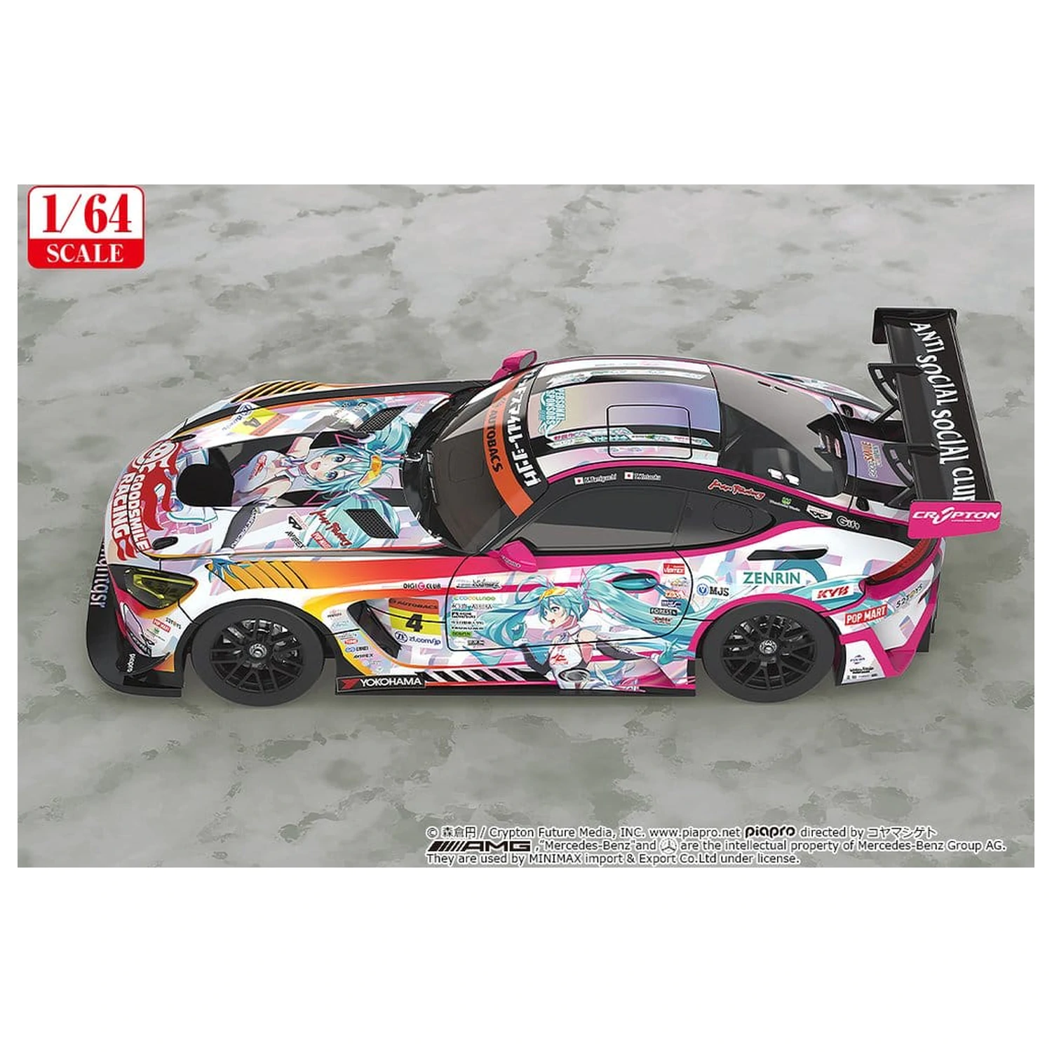 Hatsune Miku GT Project jármű 1/64 Hatsune Miku AMG 2021 SUPER GT kör alakú 5 Ver. 7 cm termékfotó
